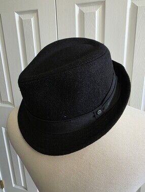 Vintage Stetson Black Fedora Hat – Size 7¼ (Estimated) – Near Mint